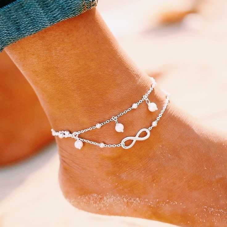 Çift Zincirli Gümüş Halhal